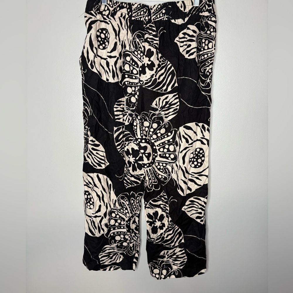 Christian Siriano Linen Printed Pants NWT